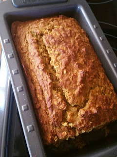 A picture of Pumpkin Banana Oatmeal Bread.