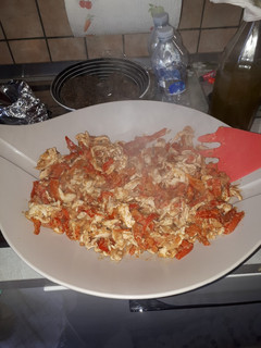 Foto di Straccetti di pollo ai peperoni e mollica