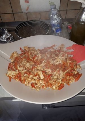 Foto di Straccetti di pollo ai peperoni e mollica