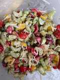 Fresh salad celery tomato paprika strawberry