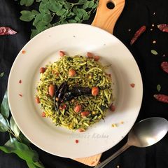 Moringa (Drumstick) leaves Rice A picture of Moringa (Drumstick) leaves Rice.