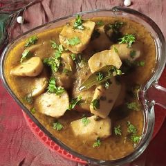 Arvi(taro root)Ka Khatta (curry) A picture of Arvi(taro root)Ka Khatta (curry).