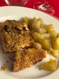 Trancio di salmone in crosta di mandorle e pistacchio