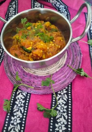 A picture of Baingan ka bharta.