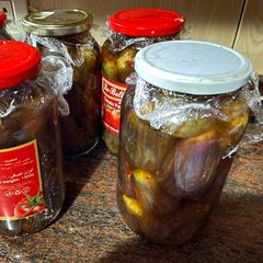 A picture of Spicy Pickled baby Aubergine - Mama’s way.