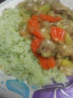 A picture of Green Rice and Pineapple Pork.