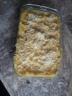 Una foto de Pastel de papa y zapallo con pollo a la crema