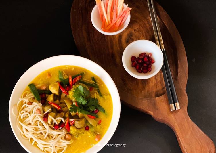 Recipe of Quick Mushroom &amp; Pumpkin Laksa