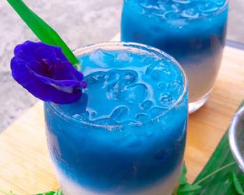 Without Fail Make Recipe Ice Milk Butterfly pea Very Delicious