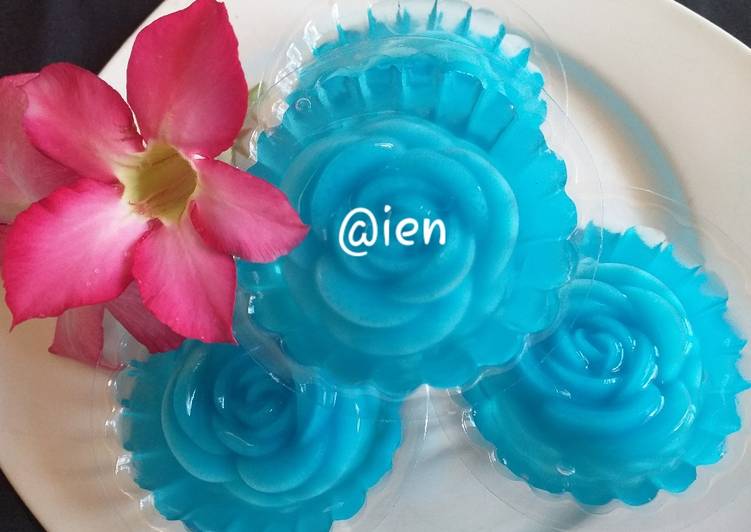 Resep Puding Kaca Mawar Biru, Bisa Manjain Lidah