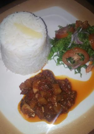 A picture of White rice with potatoes and potatoes fishstew #jos2209.
