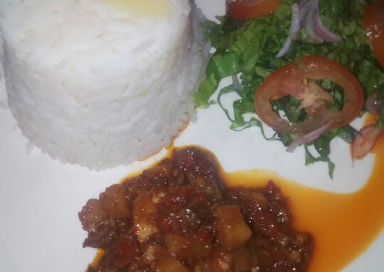 Recipe of Homemade White rice with potatoes and potatoes fishstew #jos2209