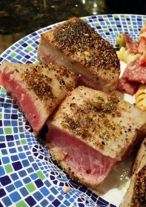 A picture of Brad's pan seared tuna steaks.