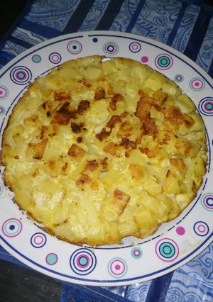 Una foto de Tortilla de papa sin aceite!!!