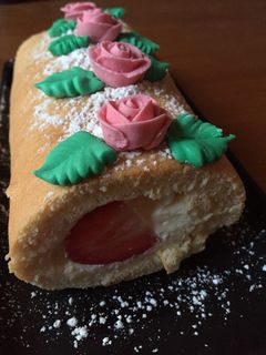 Una foto de Rollo suizo de frutas