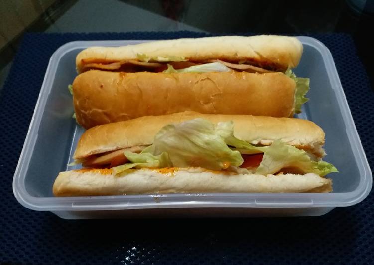 Chicken Salami Bread Roll Sandwich