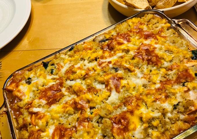 Cauliflower Chicken Enchilada Casserole