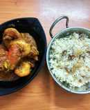 Chingri Macher Malai Curry and doodh pulao