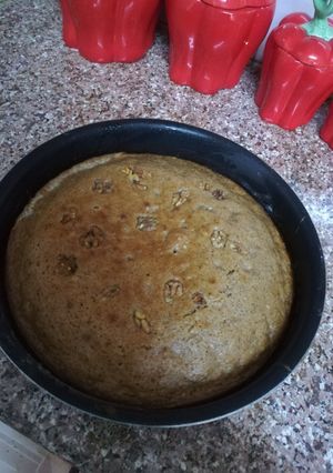 صورة لوصفة كيكة الجزر والجوز والقرفه