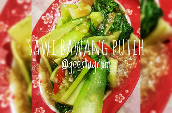 Langkah Mudah untuk Menyiapkan #65 Sawi Daging Tumis Bawang Putih Praktis