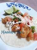 Tacos de camarón (langostinos)