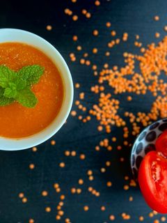 صورة لوصفة شوربة العدس بالطماطم