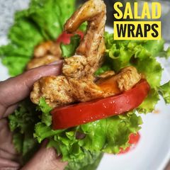 A picture of 3 colour Salad Wraps.