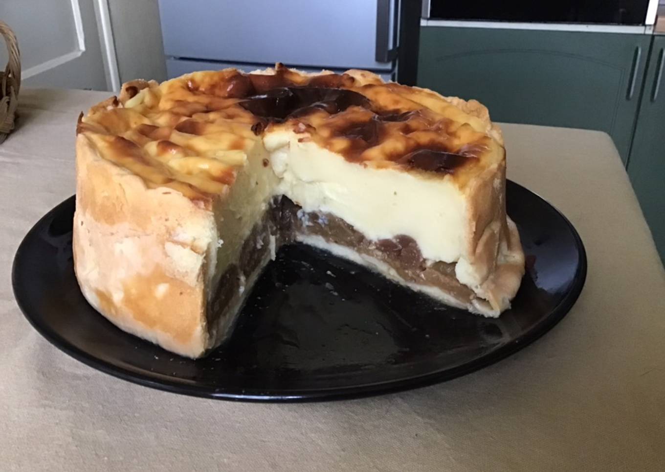 Flan pâtissier aux pêches blanches pâte brisée à la poire