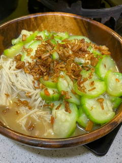 《低醣》《全素》偽絲瓜麵線 的食譜成品照片