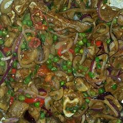 A picture of Succulent Lamb in Mushroom and Chillies.