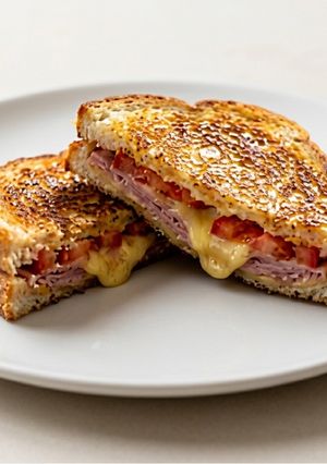 A picture of Classic Ham, Cheese, and Tomato Toasties.