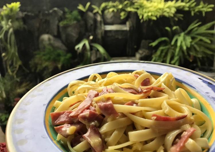 Resep Fettucini Carbonara Anti Gagal