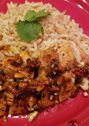 A picture of Honey pecan chicken breast w/rice pilaf (RSC recipe).
