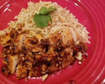 Easy Fast Cooking Honey pecan chicken breast wrice pilaf RSC recipe Very Delicious