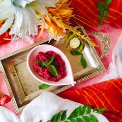 A picture of Beetroot chutney 😋 Coconut Beetroot chutney.