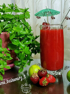 عکسی از دستور نوشیدنی توت فرنگی