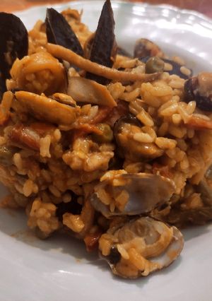 Foto di Paella con frutti di mare