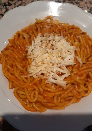 صورة لوصفة سباغيتي على طريقتي 😋😋