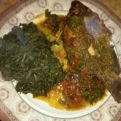 Ugali, fish & coconut milk mchicha@cocomchicha😮 A picture of Ugali, fish & coconut milk mchicha@cocomchicha😮.