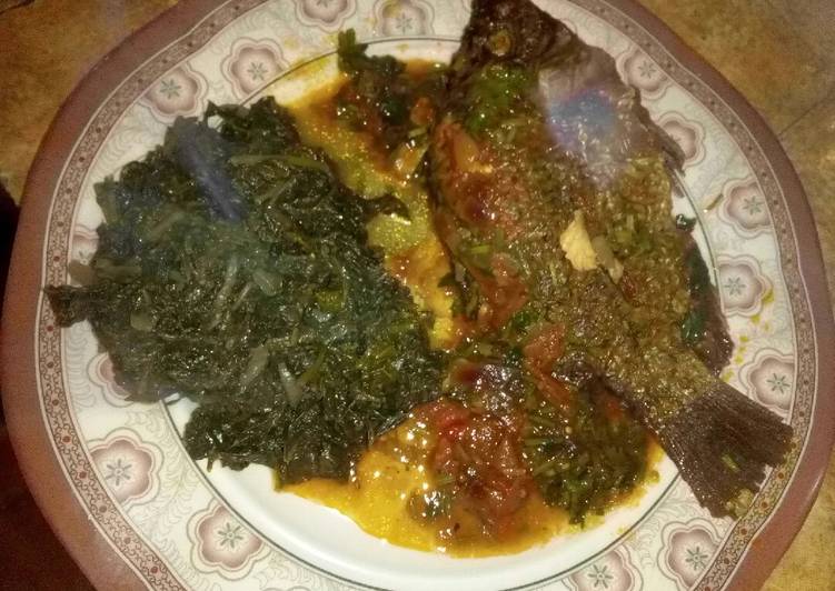 Ugali, fish & coconut milk mchicha@cocomchicha