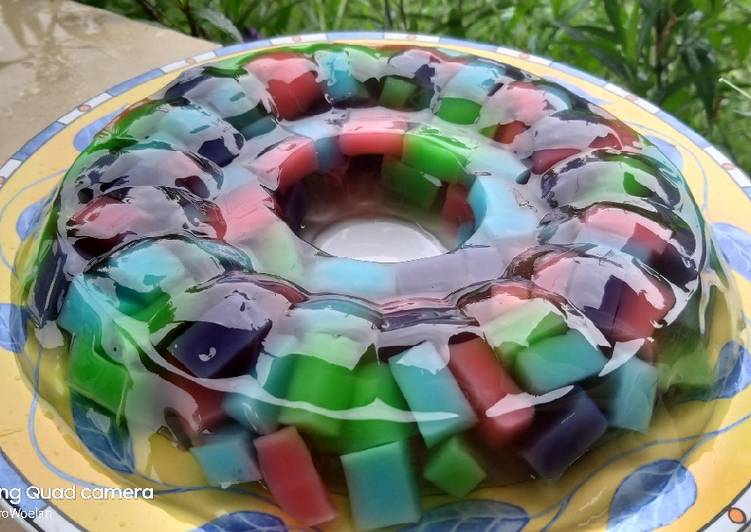 Resep Puding kaca warna warni, Enak Banget