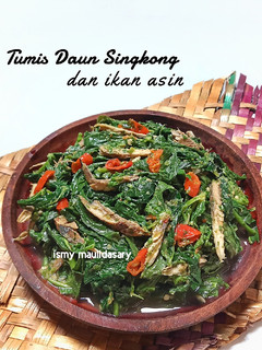 Foto resep Tumis Daun Singkong dan Ikan Asin