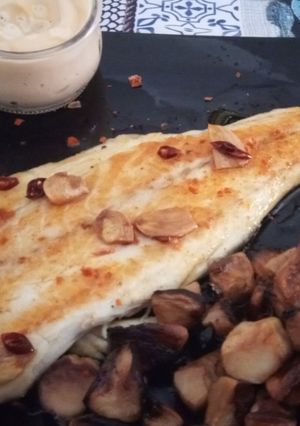 Una foto de Lubina Salvaje a la Plancha a La Bilbaína con Boletus al Wok y M