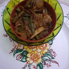 A picture of Bhindi gosht.