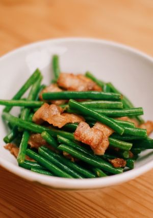 A picture of Stir Fry Long Beans and Pork.