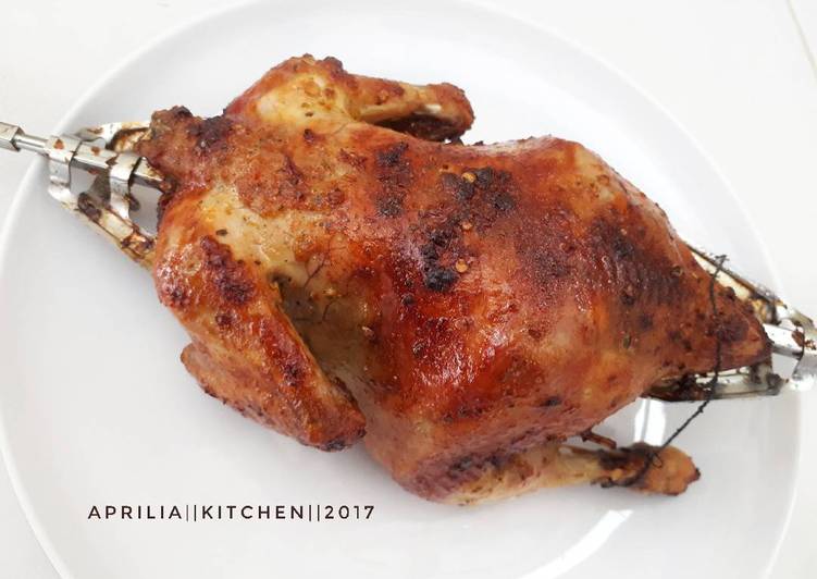 Ayam guling panggang oven mudah dan praktis