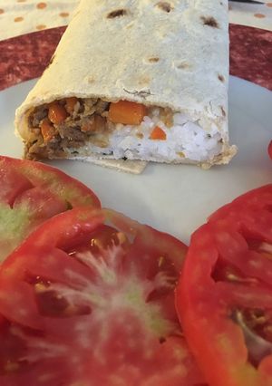 Foto di Piade al riso e ragù di funghi porcini