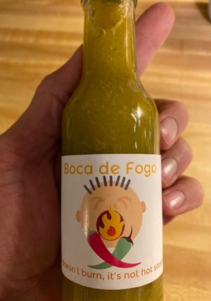 A picture of Caribbean Heat! Hot Sauce (Habanero Pineapple).