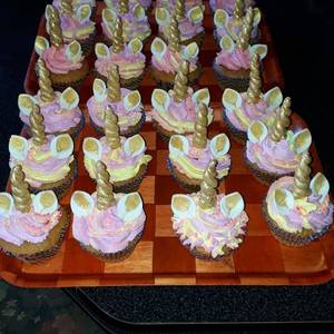 Cupcakes unicornio de vainilla
