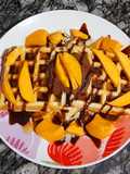 Mango choco waffles